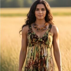 Emma & Michelle women Y2K Sleeveless Maxi Dress Sz XL Cruise Resort Wear